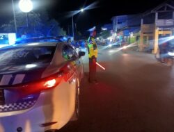 Sat Lantas Polres Bima Kota Gelar Blue Light Patrol dan Pengaturan Lalu Lintas di Malam Hari