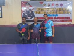 Sambut Hari Bhayangkara ke-79, Polres Bima Kota Gelar Pertandingan Tenis Meja