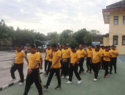 Personel Polres Bima Kota Laksanakan Olahraga Pagi Rutin Jaga Kebugaran dan Kekompakan