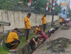 Personel Polsek Wawo Laksanakan Giat Gotong Royong di Mako