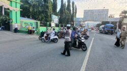Polsek Rasanae Barat Laksanakan Rawan Pagi, Himbau Pengguna Jalan Tertib Berlalu Lintas