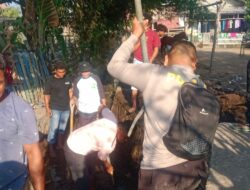 Bhabinkamtibmas Kelurahan Rite Laksanakan Gotong Royong Bersama Mahasiswa dan Warga Binaan