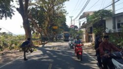 Polsek Pemenang Laksanakan Pengamanan Jalur Penebangan Pohon dan Gotong Royong Bersama Masyarakat