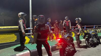 Unit patmor sat samapta polres dompu gelar patroli presisi kryd untuk ciptakan kamtibmas yang kondusif