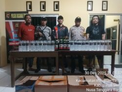 Cipkon Jelang Tahun Baru, Tim Opsnal Polsek Rasana’e Timur Amankan Ratusan Botol Miras
