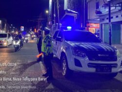 Sat Lantas Polres Bima Kota Gelar Blue Light Patrol Antisipasi Balap Liar dan Cegah Laka Lantas
