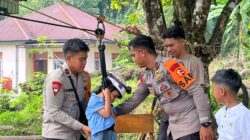 Trauma Healing Polri Hadirkan Flying Fox untuk Kembalikan Senyum Anak-Anak Terdampak Bencana di Kayu Pasak