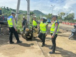 Sat Lantas Polres Bima Kota Lakukan Pengecekan Daerah Rawan Laka dan Berikan Himbauan Keselamatan Berlalu Lintas
