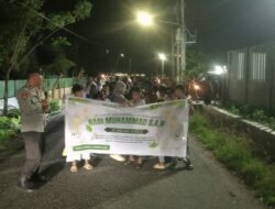 Bhabinkamtibmas Benete Hadiri Pawai Sholawat Peringatan Isra Mi’raj Nabi Muhammad SAW