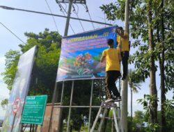 Tekan Angka Kecelakaan, Satlantas Polres Bima Pasang Spanduk Himbauan di Daerah Rawan Kecelakaan