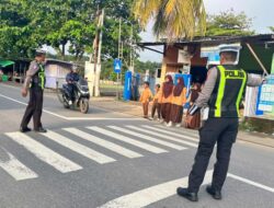 Satlantas Polres Bima Gelar Rawan Pagi dan Bantu Penyeberangan di SDN 01 Panda