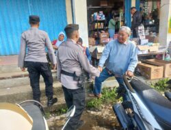Patroli Dialogis SPKT II Polsek Pringgarata di Pasar Umum, Sampaikan Pesan Kamtibmas dan Antisipasi 3C